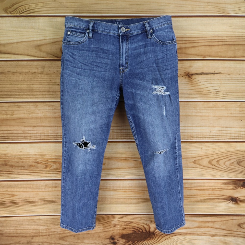 Harper Skinny Jeans Womens Size 28 Blue Cotton Blend Boyfriend Fit‎ Distressed
